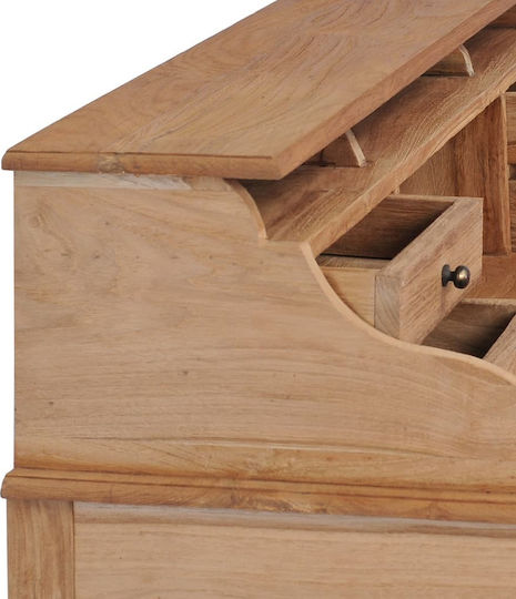 Secretary Desk made of Solid Wood Beige 90x50x100cm
