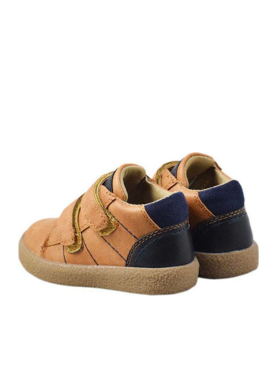 Austin Anatomical Leather Kids Boots with Velcro Tabac Brown
