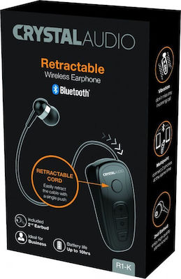 Crystal Audio R1 In-ear Bluetooth Handsfree Ακουστικό Πέτου Μαύρο