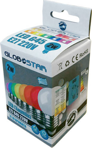 GloboStar LED крушка 2W за фасунга E27 и форма G45 Жълт 180лм