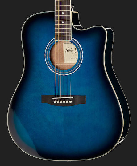 Harley Benton Semi-Acoustic Guitar Cutaway Blue