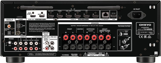 Onkyo TX-NR696 Amplificator Radio Home Cinema 4K 7.2 Canale 120W/8Ω 165W/6Ω cu HDR și Dolby Atmos Negru