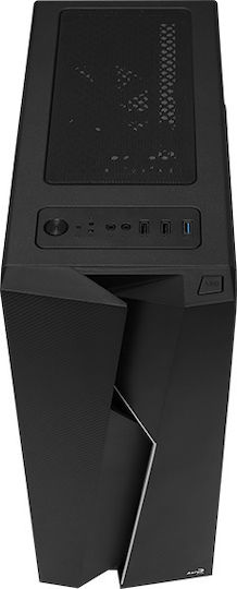 Aerocool Bolt Gaming Midi Tower Κουτί Υπολογιστή με Πλαϊνό Παράθυρο και RGB Φωτισμό Μαύρο