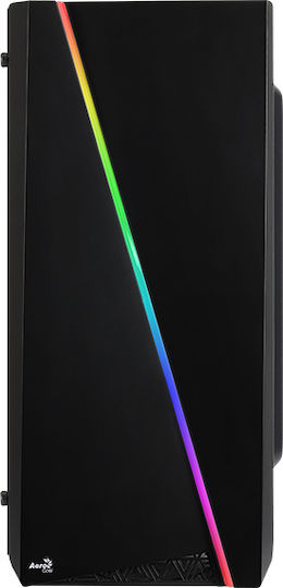 Aerocool Cylon Mini Gaming Mini Tower Κουτί Υπολογιστή με Πλαϊνό Παράθυρο και RGB Φωτισμό Μαύρο