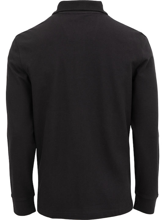 Nautica Men's Long Sleeve Blouse Polo Black