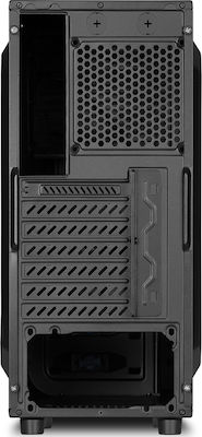Sharkoon T3-W Midi Tower Computer Case with Window Panel Red