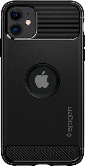 Spigen Rugged Armor Back Cover Σιλικόνης 2mm Μαύρο (iPhone 11)