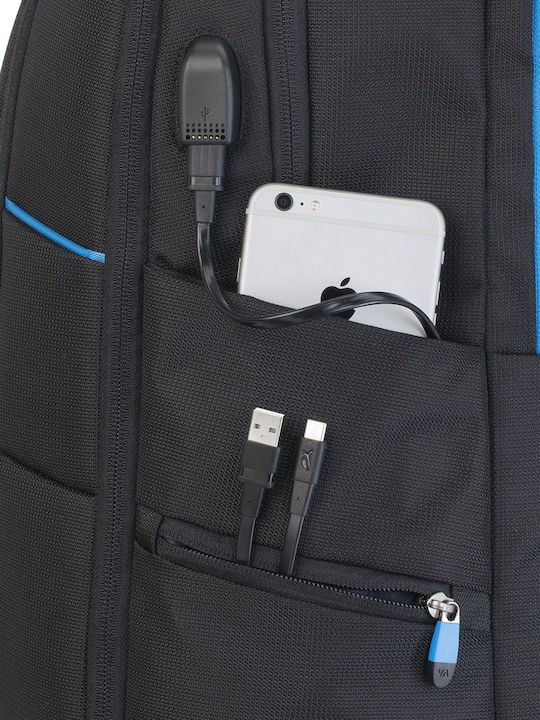 Rivacase Borneo Gaming Backpack Waterproof Backpack for 17.3" Laptop Black