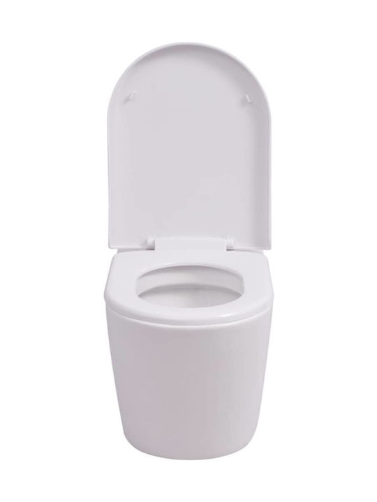 vidaXL Λεκάνη Κρεμαστή με Καζανάκι με Κάλυμμα Soft Close Λευκή