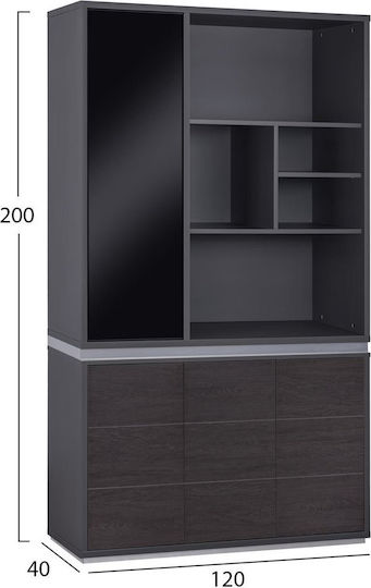 Βιβλιοθήκη Rosewood Καφέ 120x40x200εκ. Βιβλιοθήκη Rosewood Καφέ 120x40x200εκ.