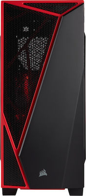 Corsair Carbide Spec-04 Midi Tower Κουτί Υπολογιστή με Πλαϊνό Παράθυρο Black/Red