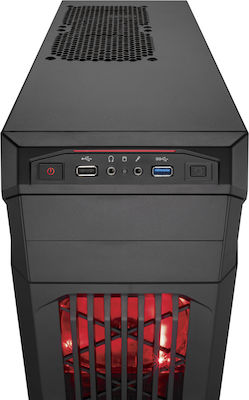 Corsair Carbide Spec-01 Gaming Midi Tower Κουτί Υπολογιστή με Πλαϊνό Παράθυρο Red LED