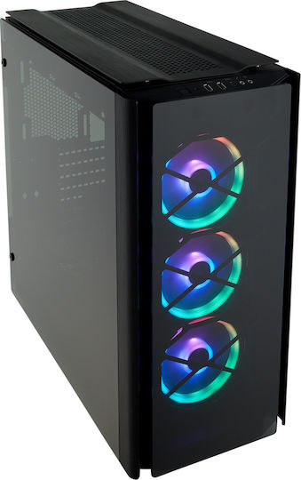 Corsair Obsidian Series 500D RGB SE Premium Геймърско бюро Midi Tower Компютърна кутия със страничен прозорец Черен