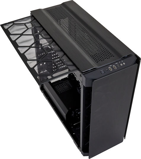 Corsair Obsidian Series 500D RGB SE Premium Геймърско бюро Midi Tower Компютърна кутия със страничен прозорец Черен
