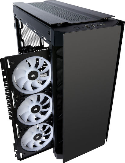 Corsair Obsidian Series 500D RGB SE Premium Геймърско бюро Midi Tower Компютърна кутия със страничен прозорец Черен