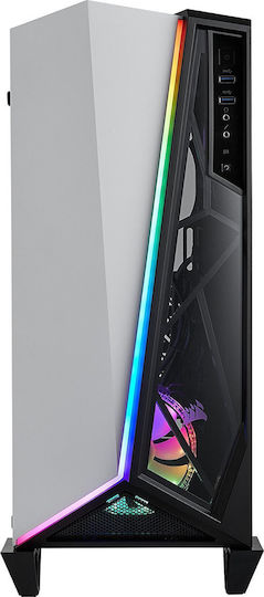 Corsair Carbide Series Spec-Omega RGB Tempered Glass Gaming Midi Tower Κουτί Υπολογιστή με Πλαϊνό Παράθυρο Λευκό