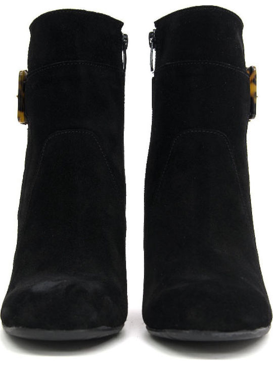 600 Wildleder Stiefeletten Damen Schwarz