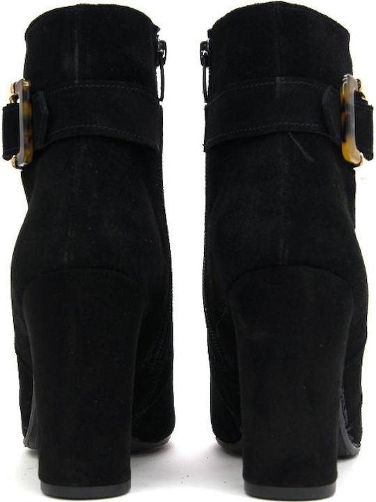 600 Wildleder Stiefeletten Damen Schwarz