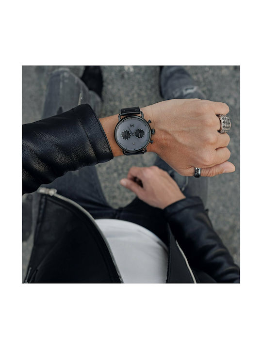 MVMT Blacktop Starlight Watch Chronograph Battery with Black Metal Bracelet