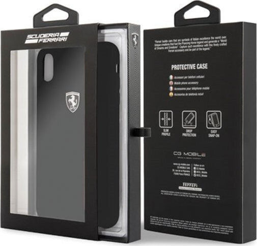 Ferrari Off Track Back Cover Silicone Black (iPhone XS Max)