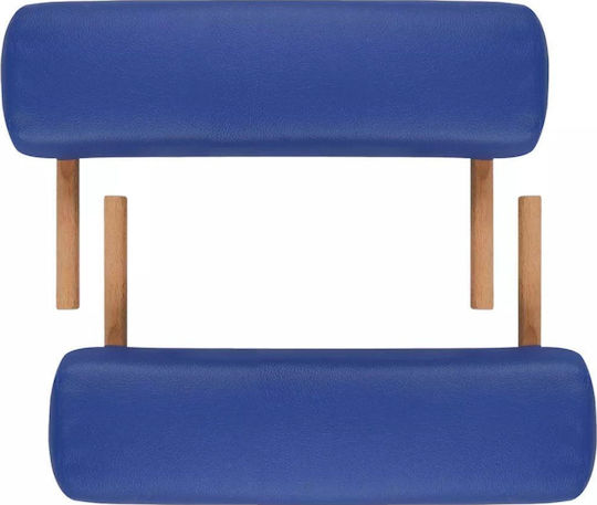 vidaXL Wooden Portable/Folding Blue Massage and Physiotherapy Bed 186x68cm 3 Positions
