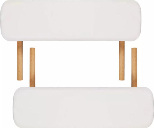 vidaXL Wooden Portable/Folding White Massage and Physiotherapy Bed 186x68cm 3 Positions