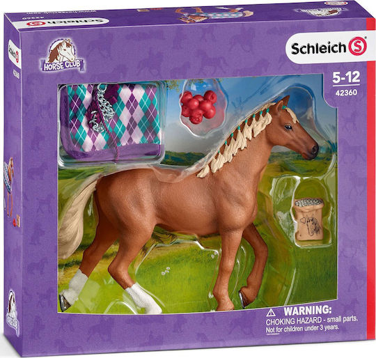 Schleich-S Miniature Toy Horse Club English Thoroghbred with Blanket for 5-12 Years Old