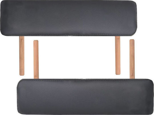 vidaXL Wooden Portable/Folding Black Massage and Physiotherapy Bed 190x66cm 2 Positions with 10 cm thickness.