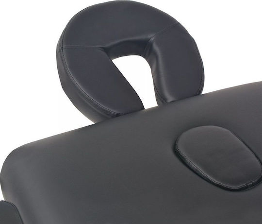 vidaXL Wooden Portable/Folding Black Massage and Physiotherapy Bed 190x66cm 2 Positions with 10 cm thickness.