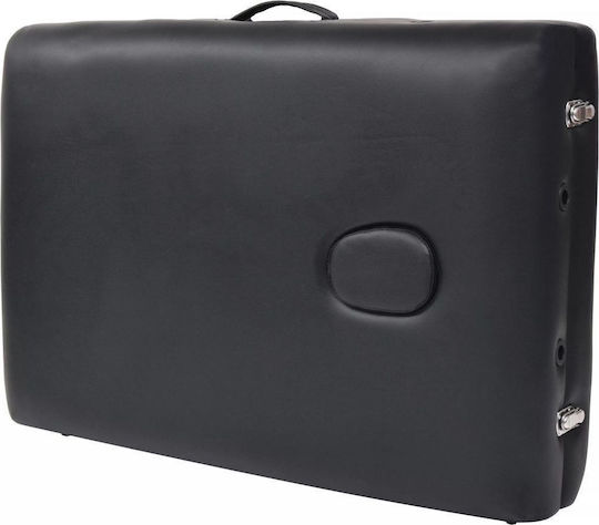 vidaXL Wooden Portable/Folding Black Massage and Physiotherapy Bed 190x66cm 2 Positions with 10 cm thickness.
