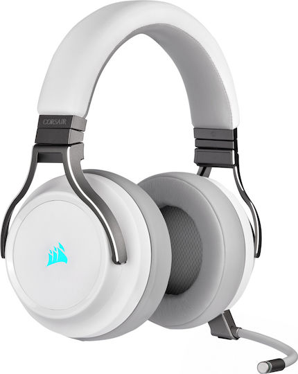 Corsair Virtuoso RGB Wireless Over Ear Gaming Headset με σύνδεση USB Λευκό