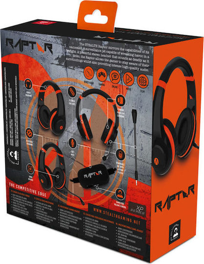 Stealth Raptor On Ear Gaming Headset με σύνδεση 3.5mm Πορτοκαλί