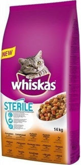 Whiskas Sterile 1+ Dry Food for Adult Neutered Cats with Chicken 14kg