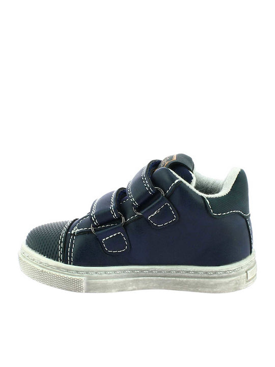 Pedro 135 Παιδικά Sneakers High Ανατομικά με Σκρατς Navy Μπλε