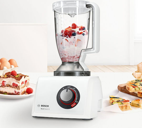 Bosch Multifunctional Food Processor 1000W with Pot 3.9lt and Jug Blender White