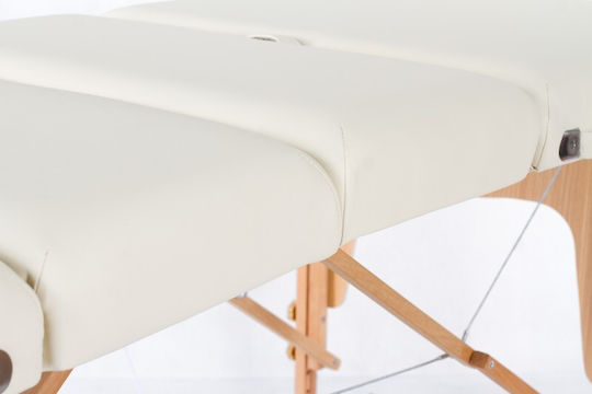 Rest Pro VIP 4 Wooden Portable/Folding Ecru Massage and Physiotherapy Bed 192x70cm