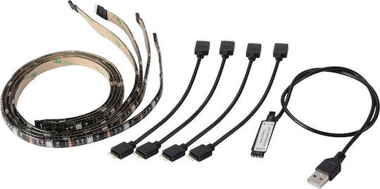 Waterproof LED Strip TV USB 5V RGB Light 4x50cm Type SMD5050 with Power Supply & Remote Control
