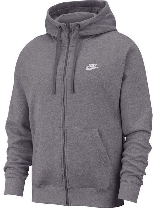 Nike Club Ζακέτα με Κουκούλα Γκρι