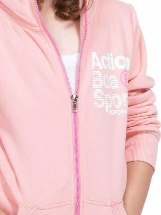 Body Action Sportliche Kinder-Sweatjacke mit Kapuze Rosa 072902 072902-01