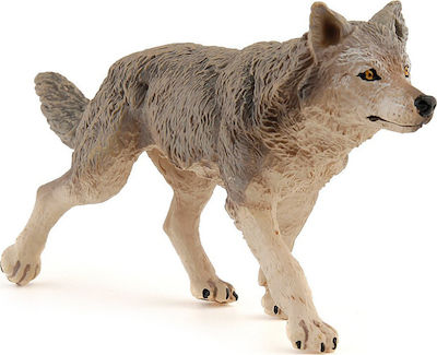 Papo Miniature Toy Grey Wolf 6cm.