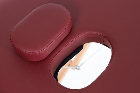 Rest Pro Classic 2 Wooden Portable/Folding Burgundy Massage and Physiotherapy Bed 192x70cm