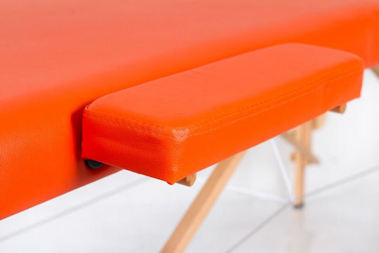 Rest Pro Classic 2 Wooden Portable/Folding Orange Massage and Physiotherapy Bed 192x70cm