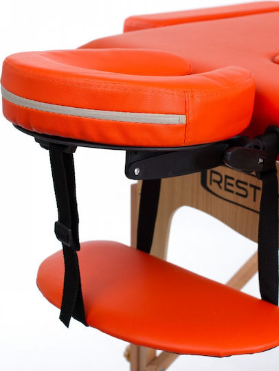 Rest Pro Classic 2 Wooden Portable/Folding Orange Massage and Physiotherapy Bed 192x70cm