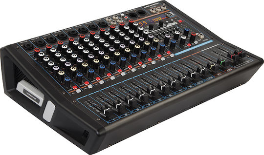 Audio Master PR12D Αυτοενισχυόμενη Αναλογική Κονσόλα 12 Καναλιών με Phantom Power & 8 Εισόδους XLR & Bluetooth
