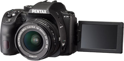 Pentax DSLR Φωτογραφική Μηχανή K-70 Crop Frame Kit (HD DA 18-50mm F4-5.6 DC WR RE + DA 50-200mm F4-5.6 ED WR) Black