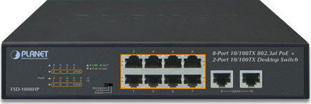 Planet FSD-1008HP Negestionat L2 PoE+ Switch cu 8 Porturi Ethernet