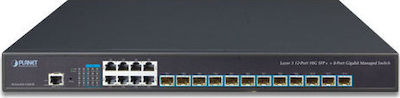 Planet XGS-6350-12X8TR Managed L3 Switch with 8 Gigabit (1Gbps) Ethernet Ports and 12 SFP Ports