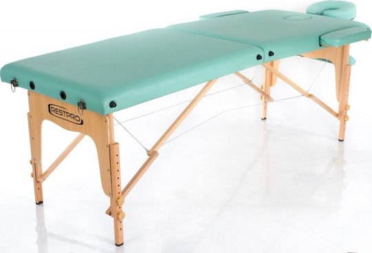Rest Pro Classic 2 Bett Massage und Physiotherapie Grün aus Holz 192x70cm.