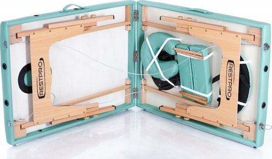 Rest Pro Classic 2 Bett Massage und Physiotherapie Grün aus Holz 192x70cm.