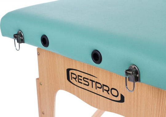 Rest Pro Classic 2 Bett Massage und Physiotherapie Grün aus Holz 192x70cm.